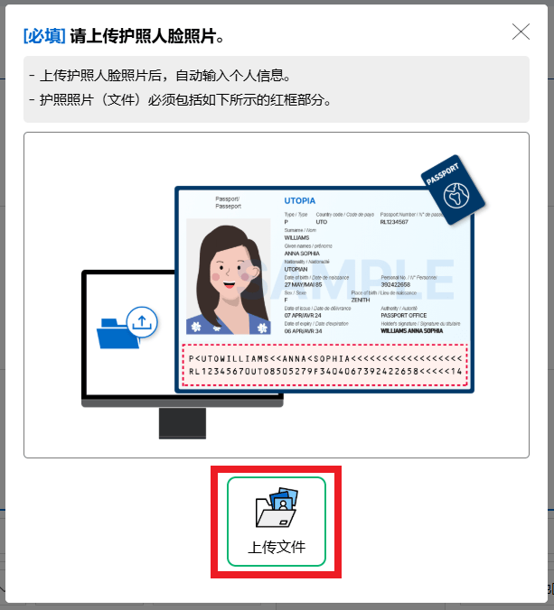 上传护照