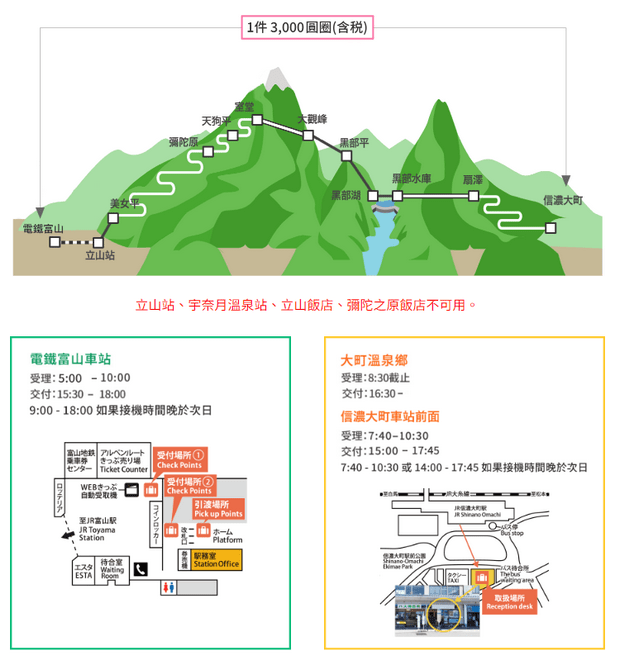 立山黑部行李托运