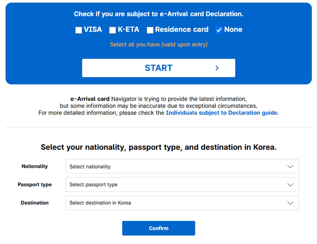 Check if e-Arrival Card submission is required