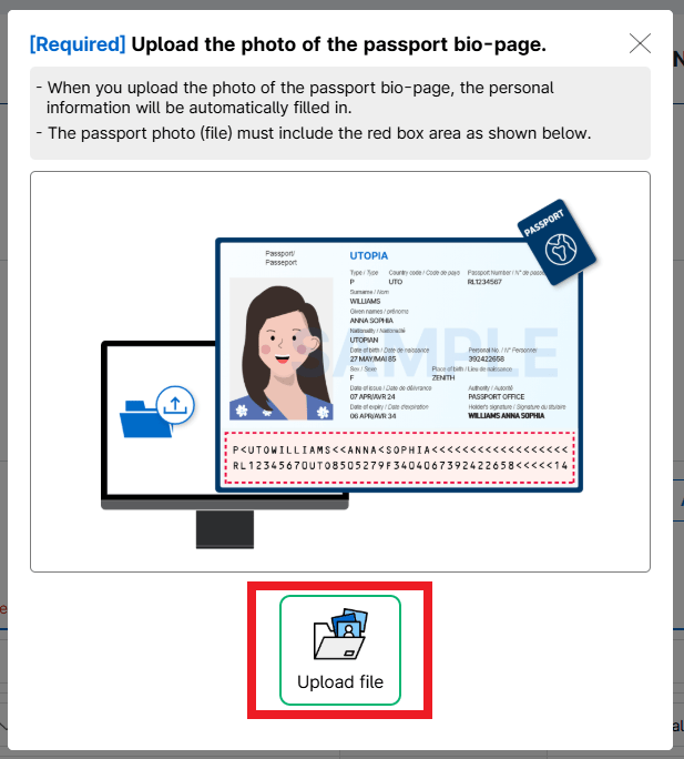 Upload passport