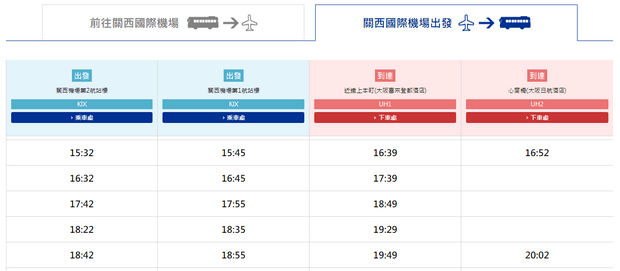 大阪日航酒店機場巴士