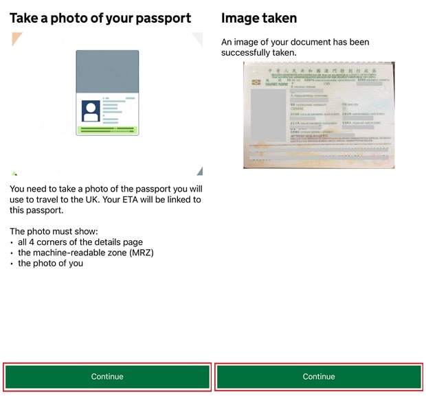 使用APP申請英國ETA_Step6_拍攝護照